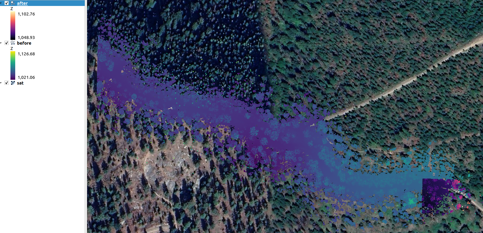 Sample LiDAR before and after